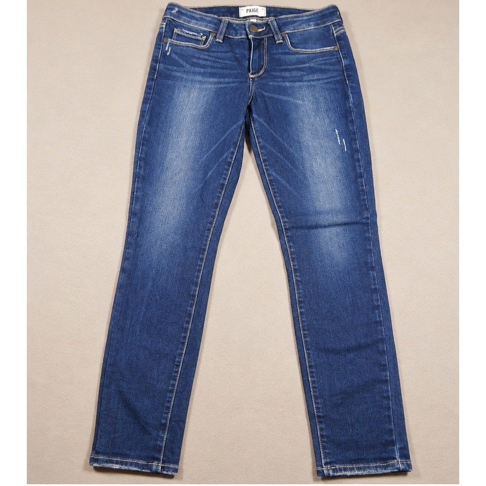 Paige Jeans Women 25 Blue Distressed Slim Fit Denim Pants